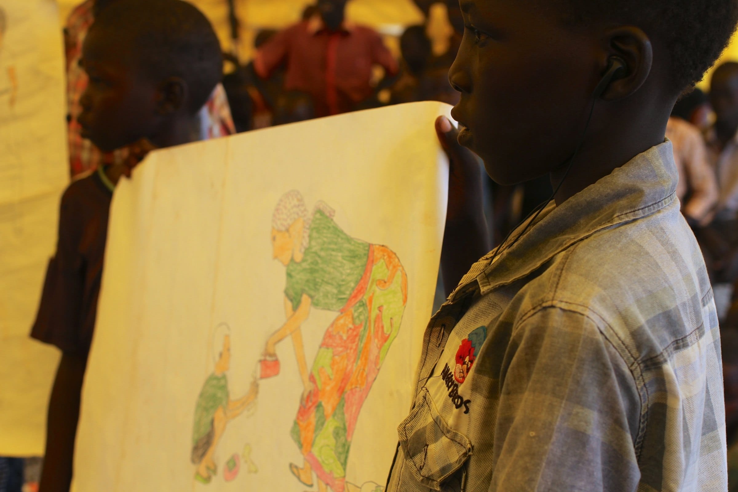 Children take part in a learning session in Juba